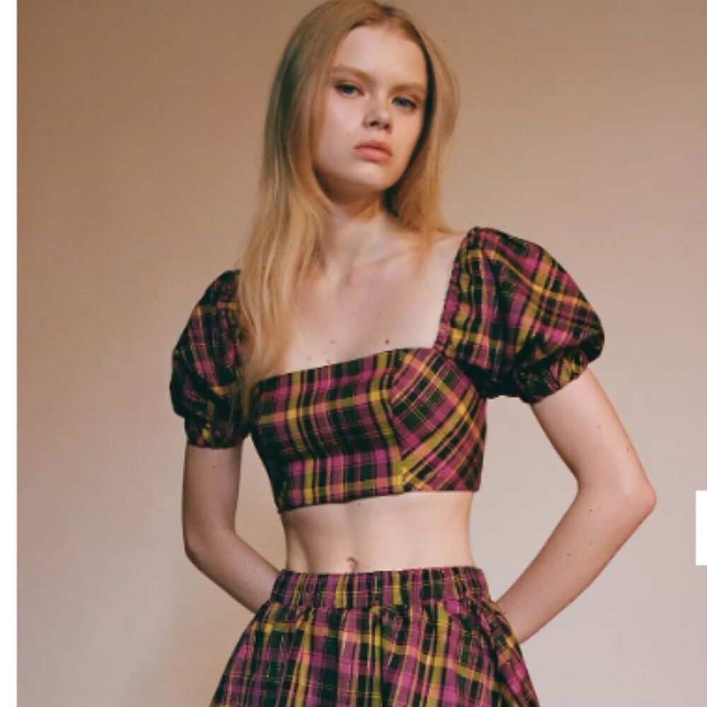 Urban Outfitters | Liana Plaid Cropped Top Size XS